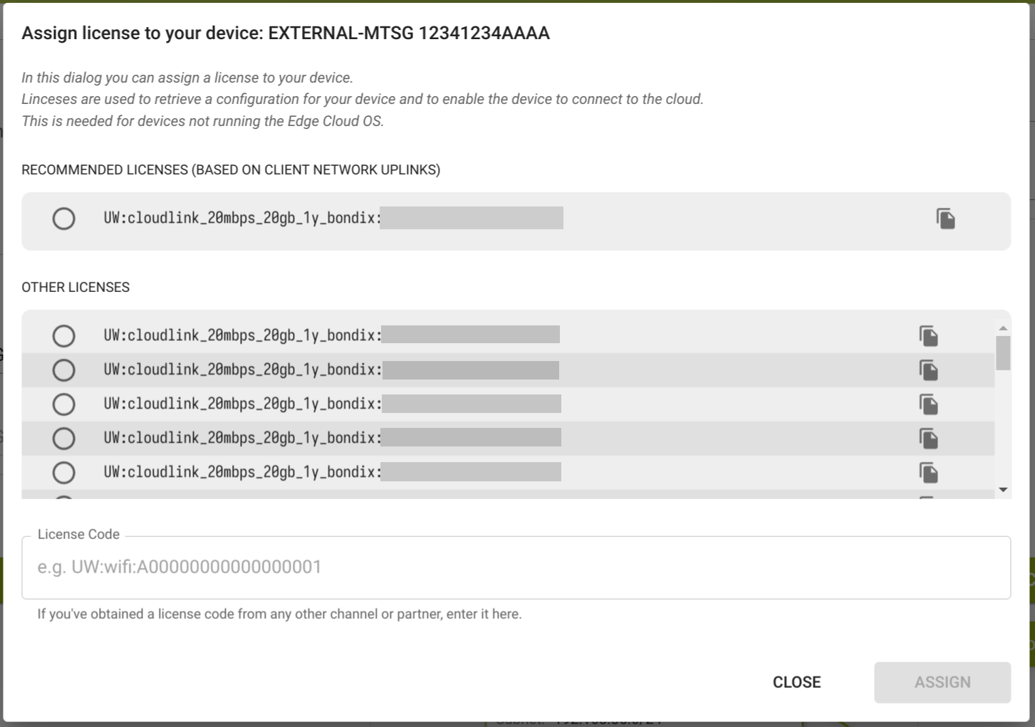 UW Admin Assign License